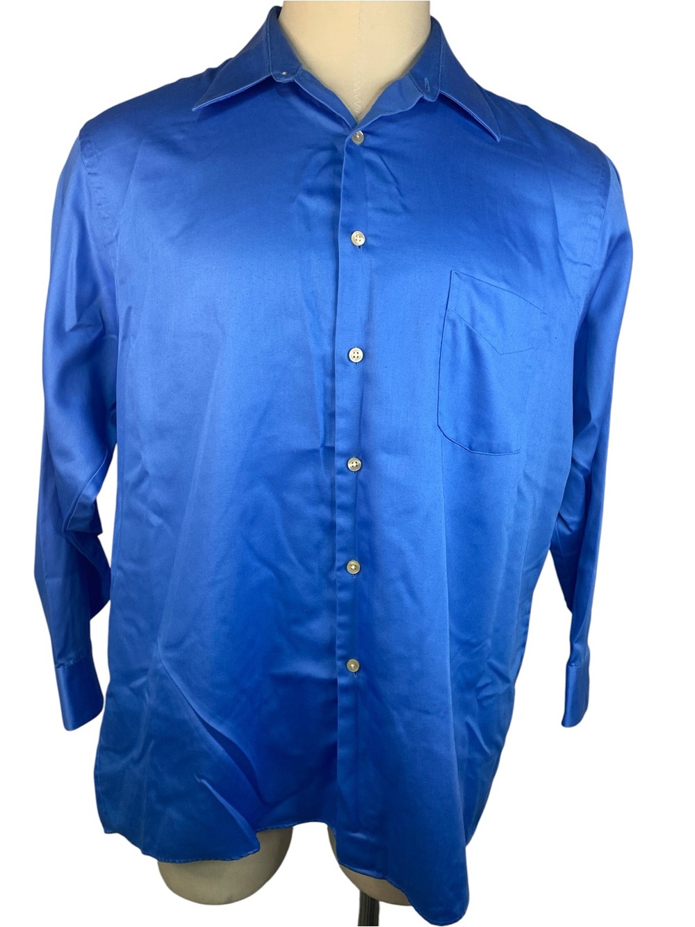 Geoffrey Beene Blue Dress Shirt - Classic Long Sleeve Men’s 17 1/2-32/33